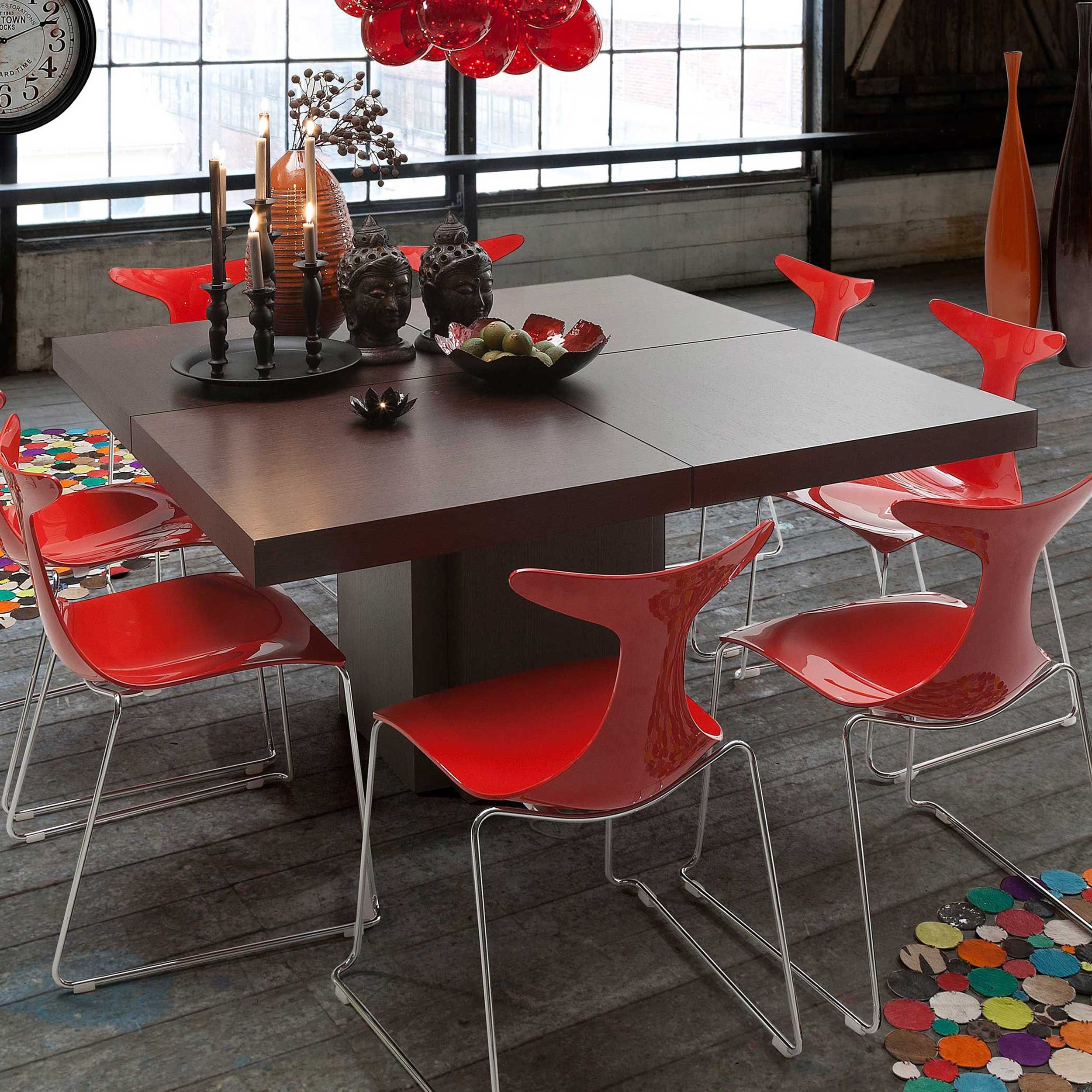 Table à manger Mundus 150 x 150 cm - placage chocolat