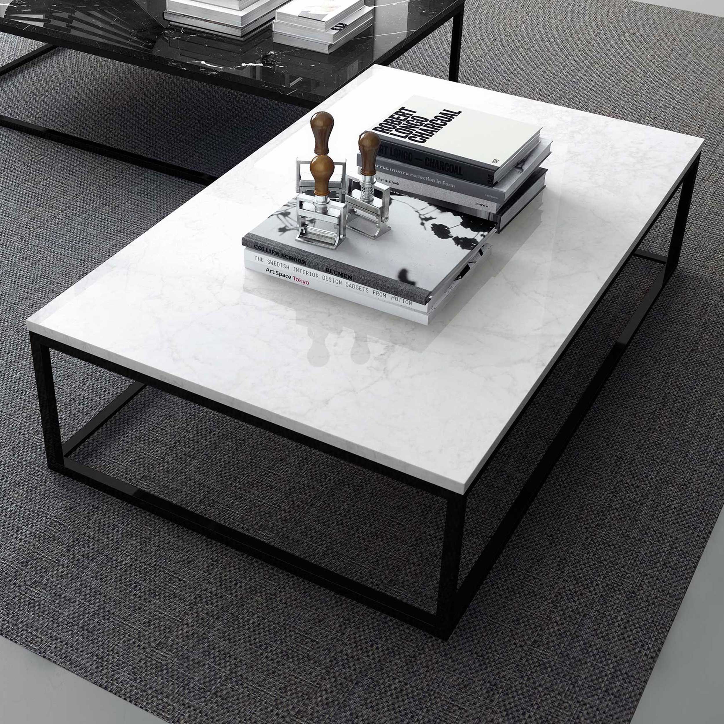 Table basse Prairie - marbre blanc/acier