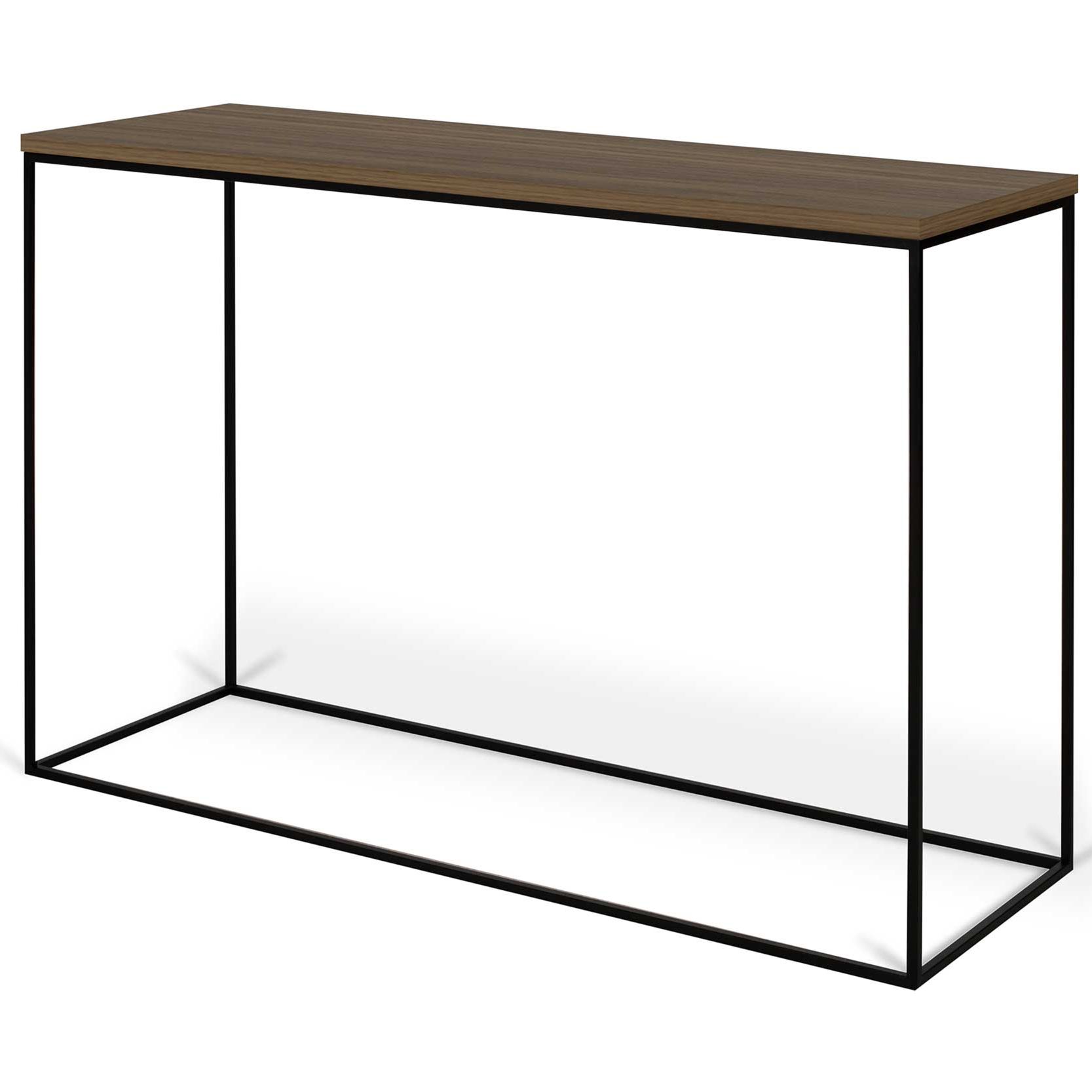Console Gleam 120cm - noyer/acier