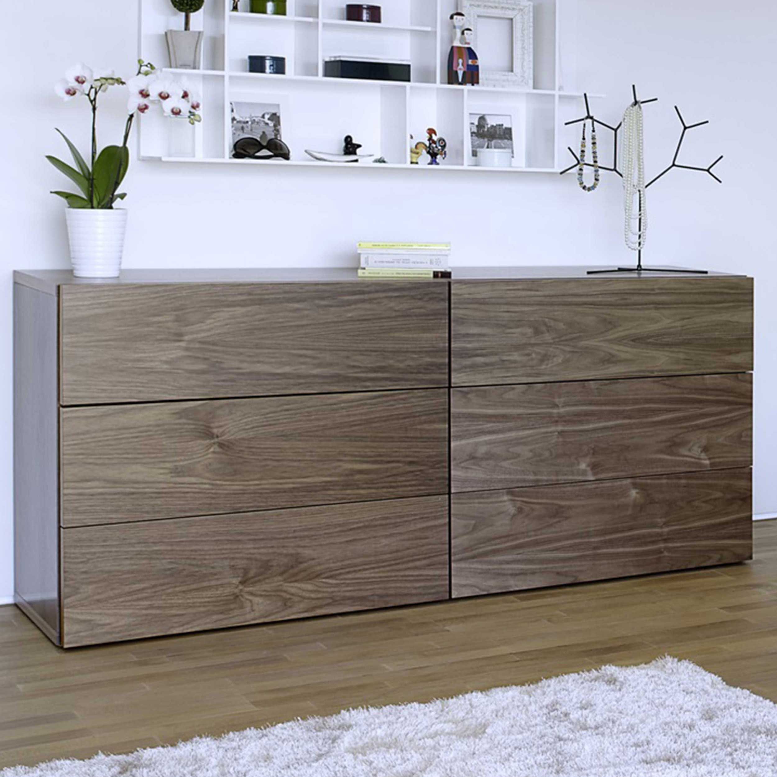 Commode Aurora 6 tiroirs - noyer