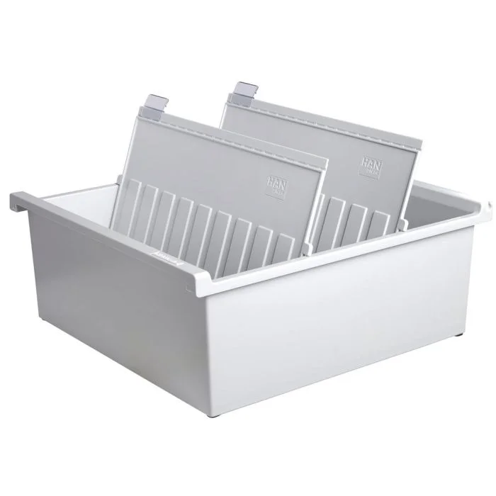 Bac pour 1300 fiches - Format A4 - Gris clair HAN