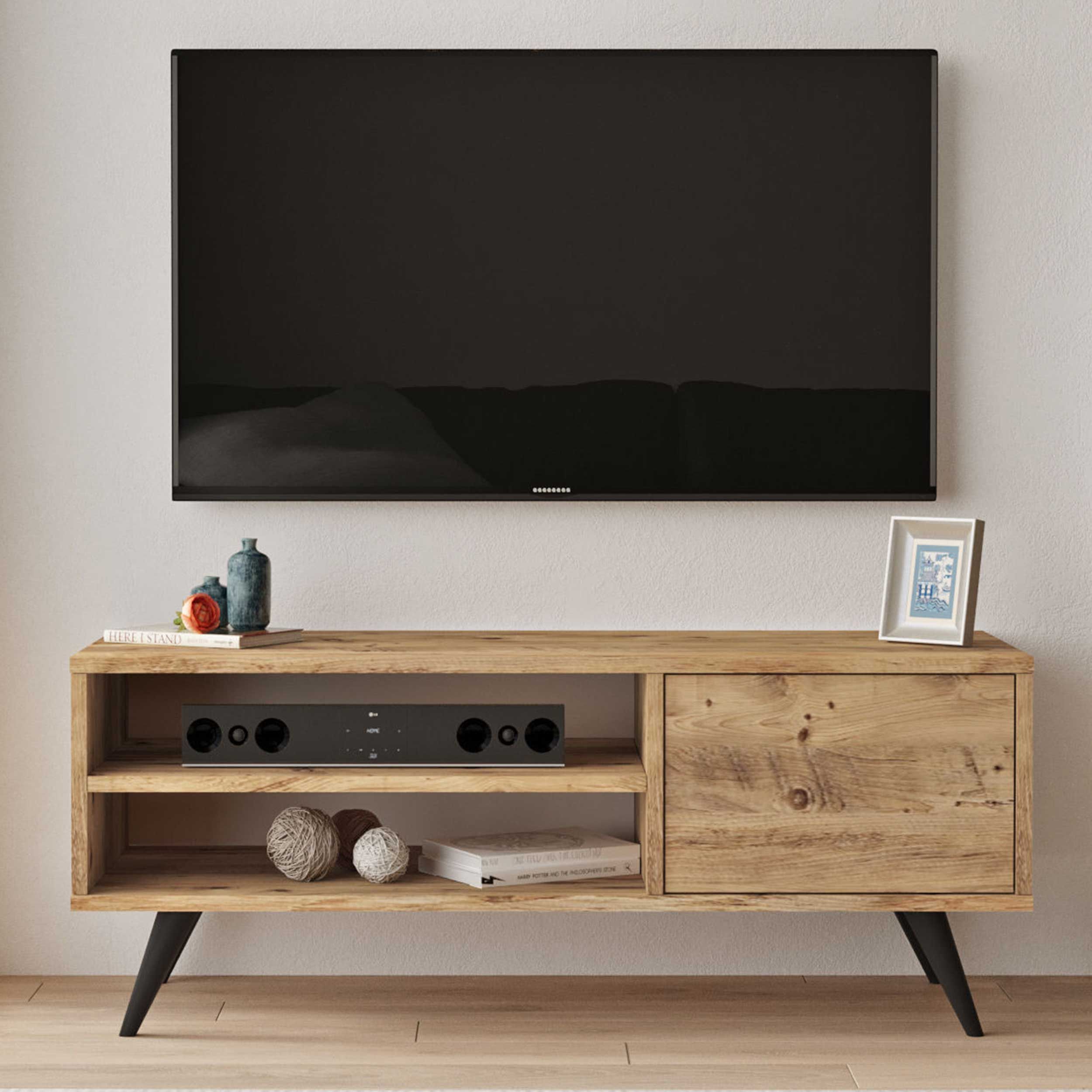 CD1 Meuble TV | 100 % MÉLAMINE | Pin Atlantique