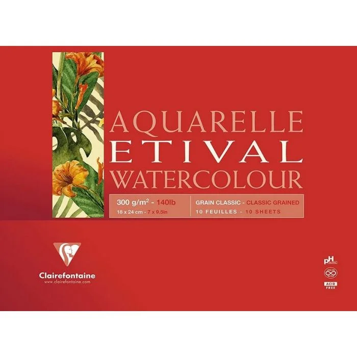 Bloc aquarelle A5 - 148 x 210 mm 300g CLAIREFONTAINE Etival