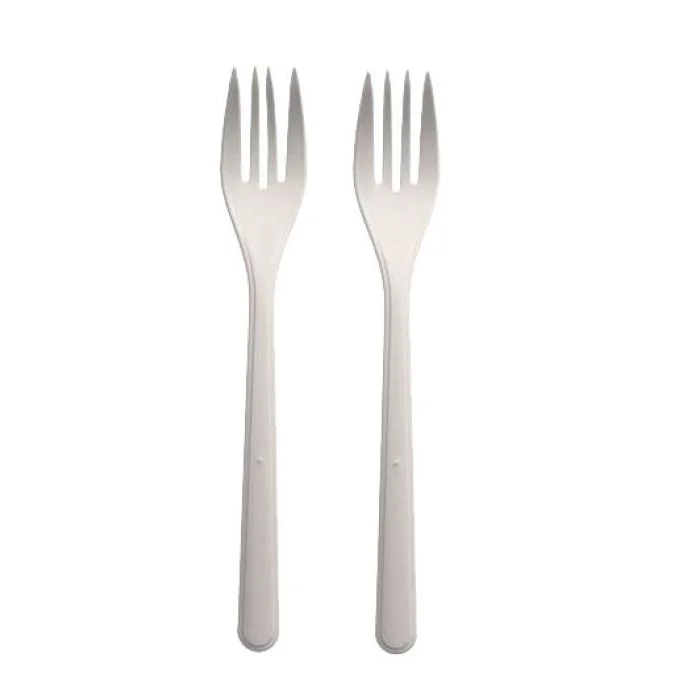 Fourchettes réutilisables en PP - Blanc PAP STAR Lot de 50