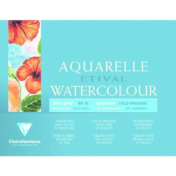 Bloc aquarelle - 240 x 300 mm - 200 g CLAIREFONTAINE Etival Watercolour