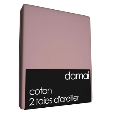 2 Taies d'Oreiller Damai Mauve (Coton)