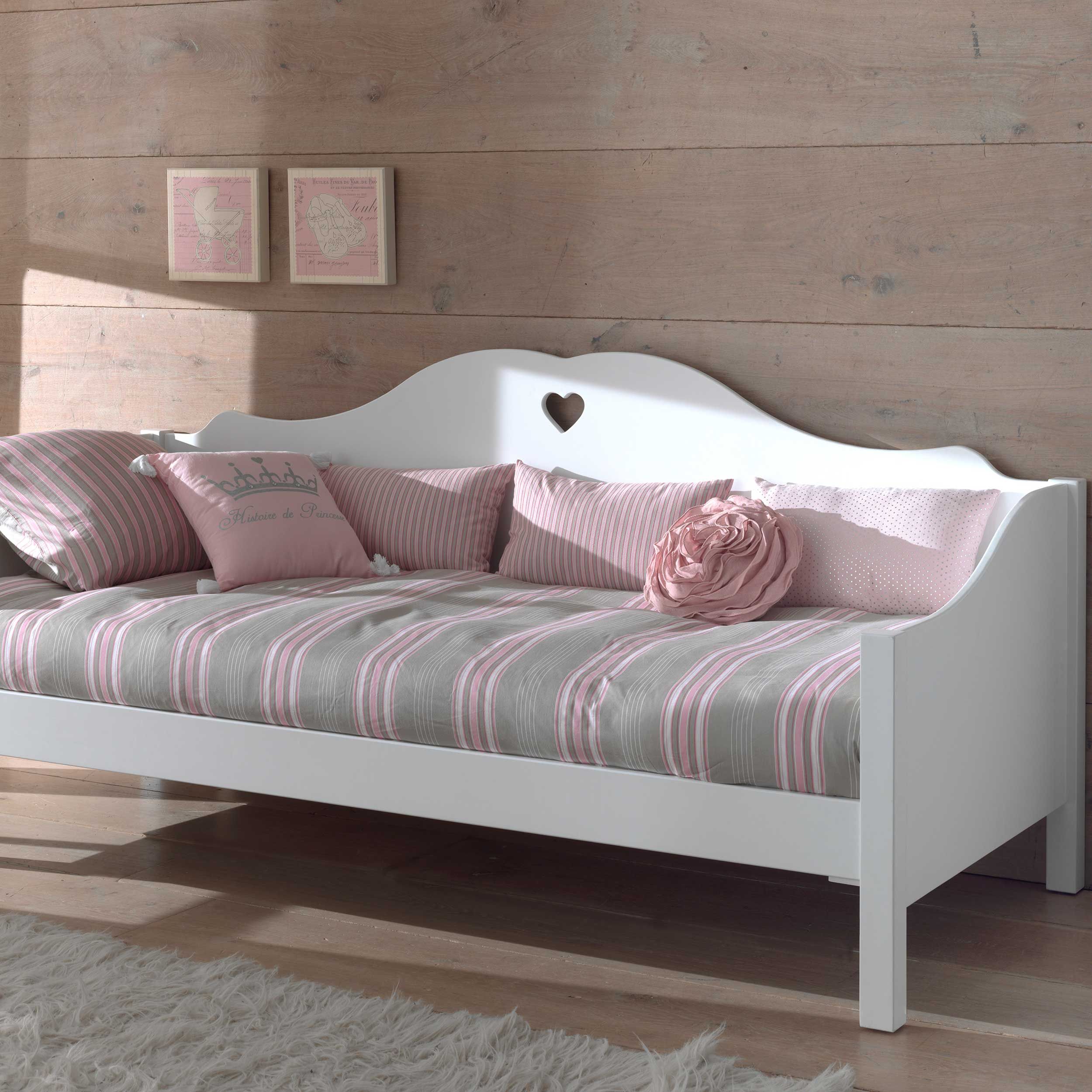 Lit banquette Amori 90x200cm fille - blanc