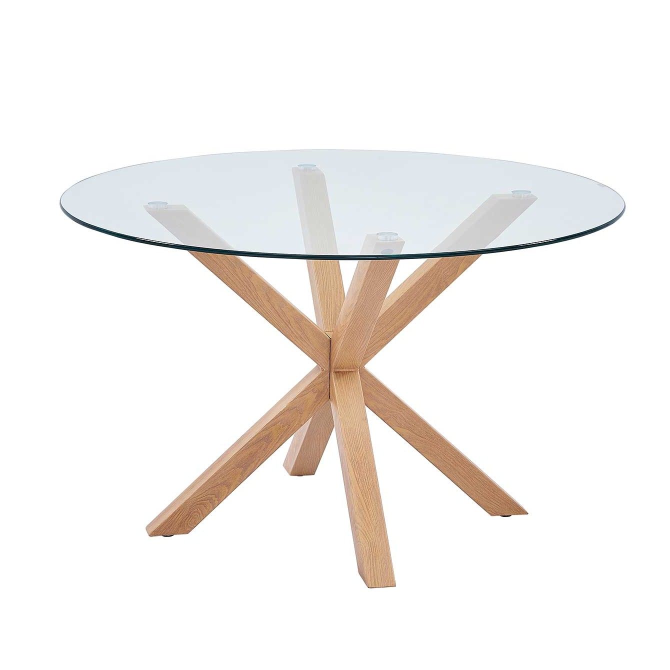 Table à manger Hasel ø120cm - brun/verre