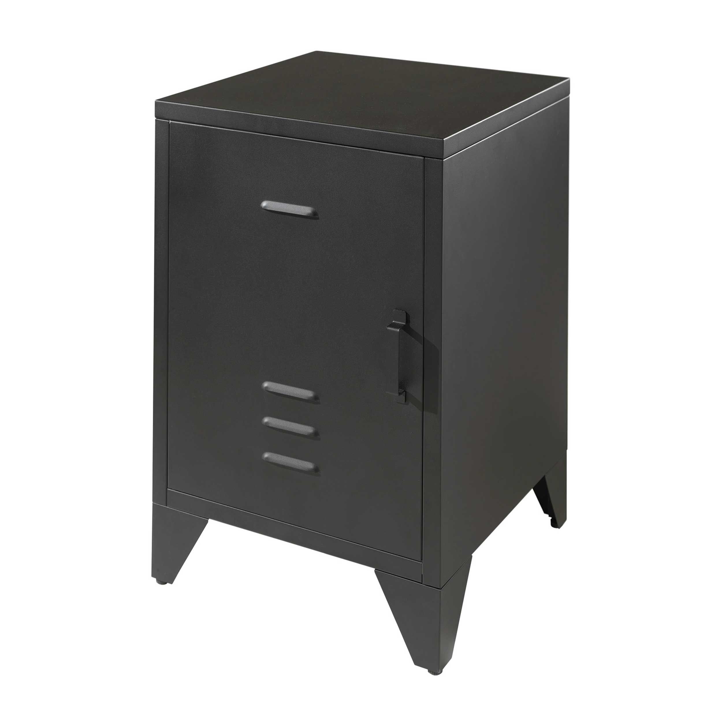 Table de chevet Bronxx Locker en métal 40x60 - noir mat