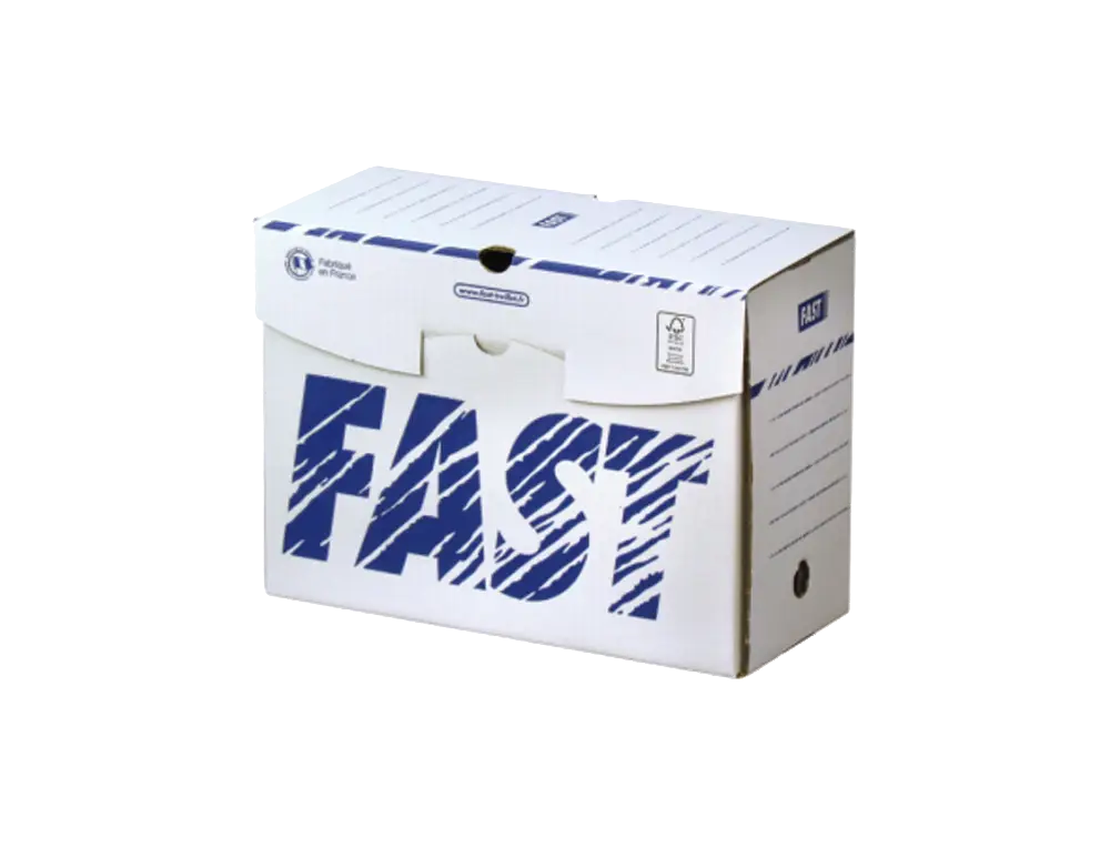 Boite archives fast basic dim. 33x25cm dos 150mm coloris blanc lot 10 unites