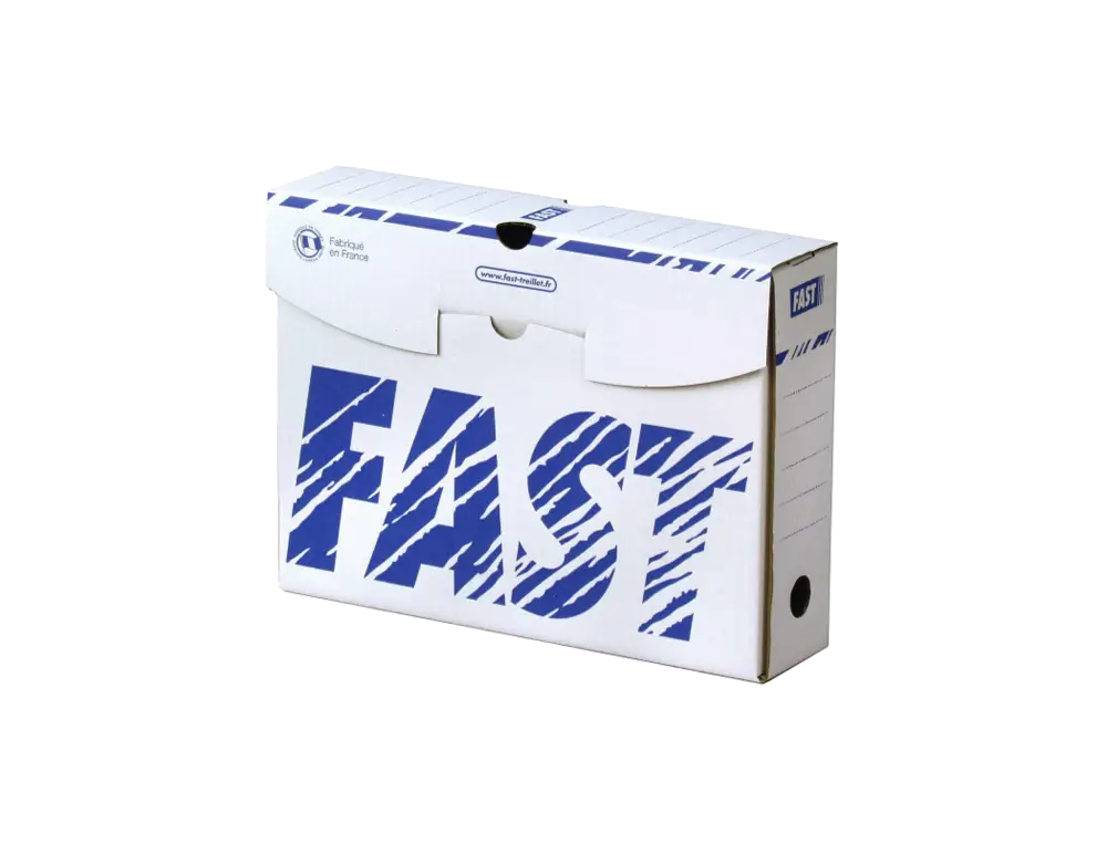Boite archives fast basic dim. 33x25cm dos 80mm coloris blanc lot 10 unites