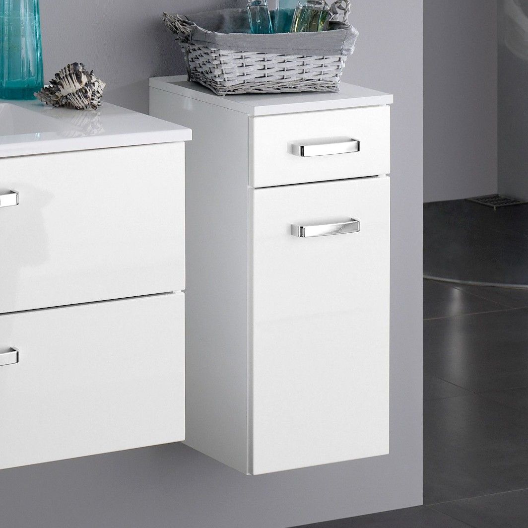 Armoire salle de bains Bobbi 30cm 1 tiroir et 1 porte - blanc