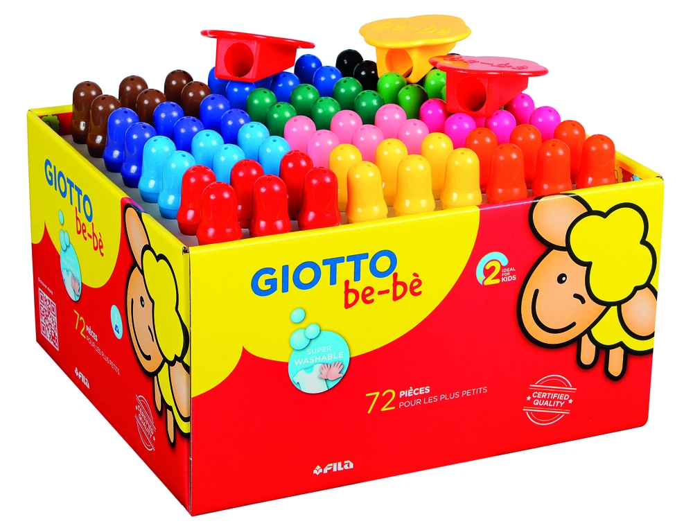 Classpack crayons de couleur maxi be be giotto 10cm mine 7mm 72 unites et 3 tailles crayons offerts coloris