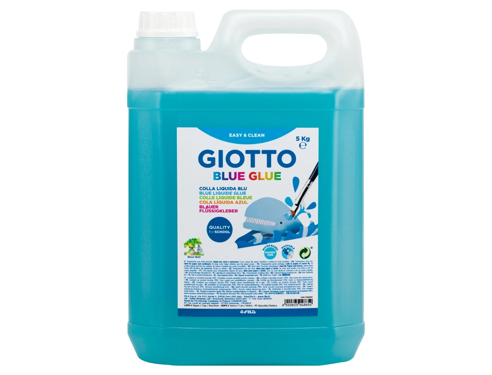 Colle bleue giotto sans solvant lavable usage papier et carton 5kg