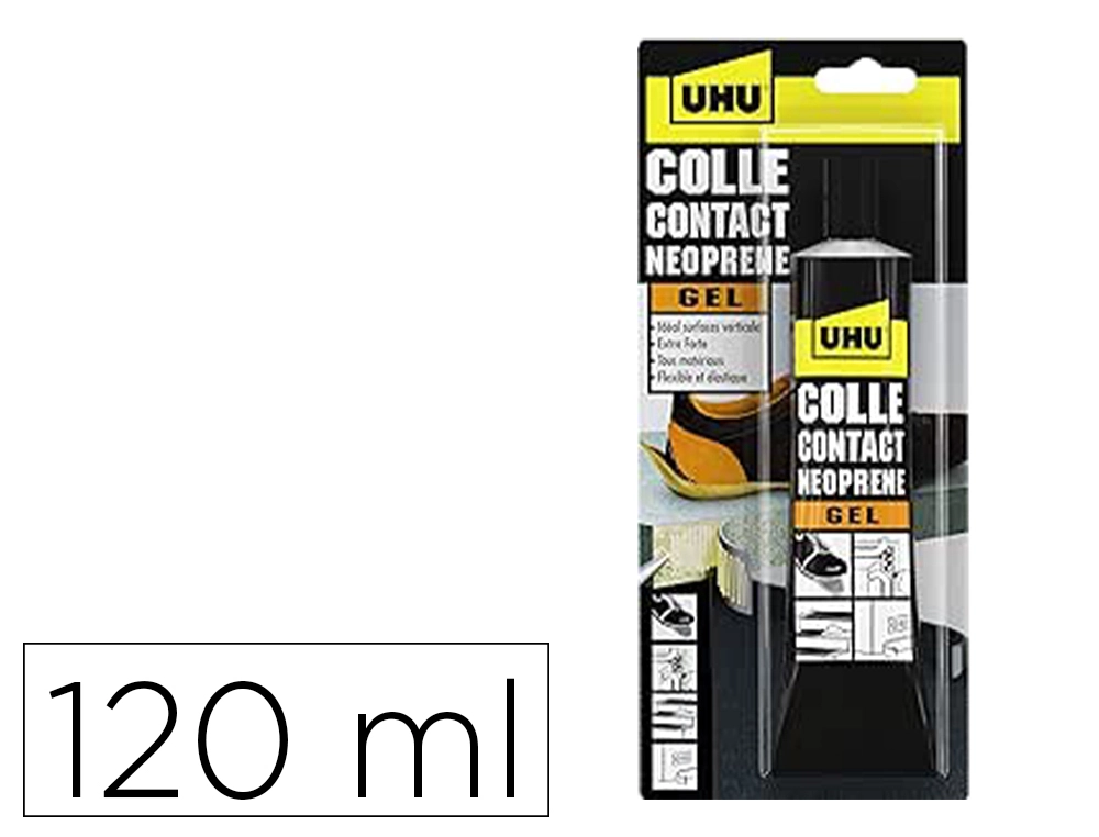 Colle uhu néoprène gel tous supports reajustable flacon 120ml