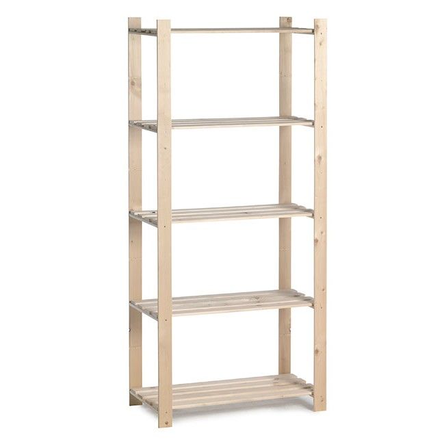 Etagère simple en bois 15kg à 5 tablettes - large