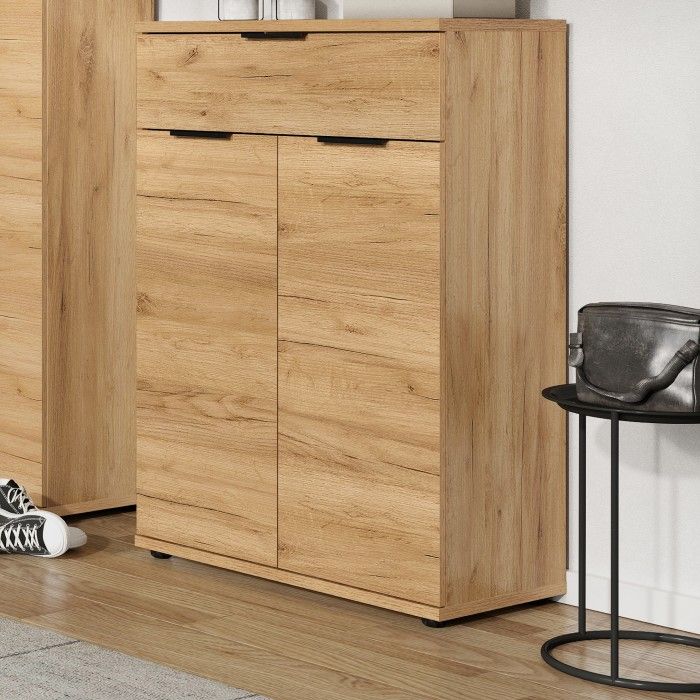 Armoire à chaussures Frodo 75cm avec 1 tiroir & 2 portes - chêne