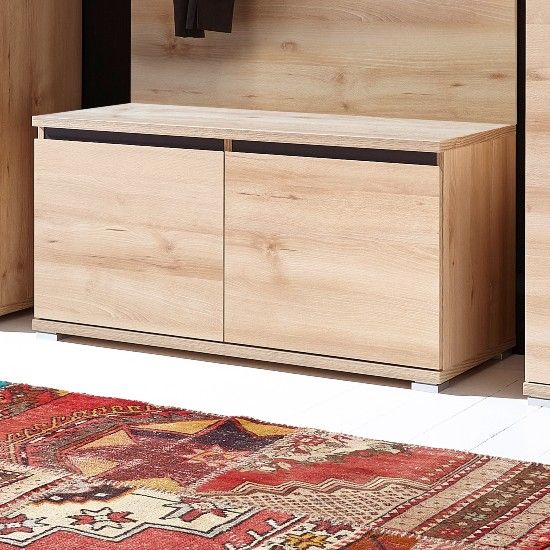 Armoire à chaussures Lissandro 96cm avec 2 portes - hêtre