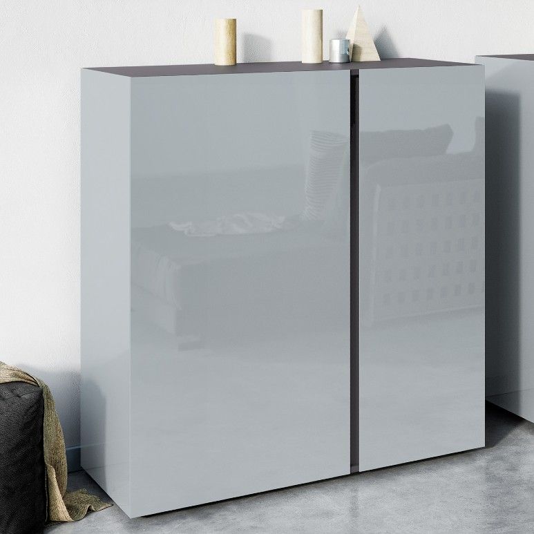 Commode Mussa 2 portes 94 cm - gris