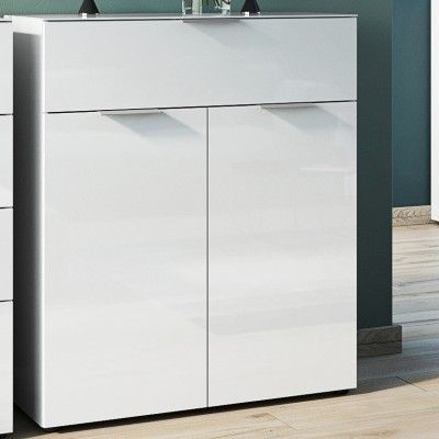 Commode Dudek 83cm avec 2 portes & 1 tiroir - blanc