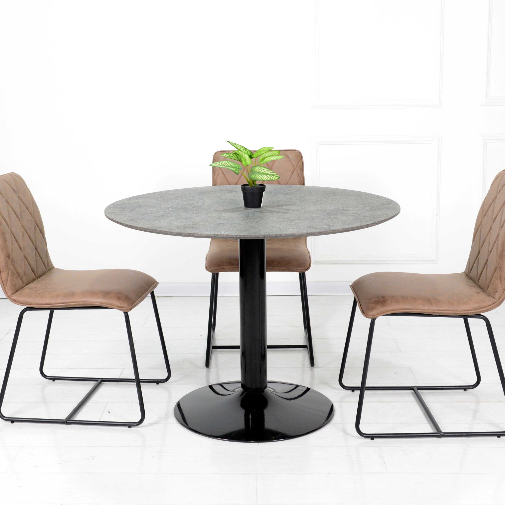 Table à manger Josua ø105 cm - noir