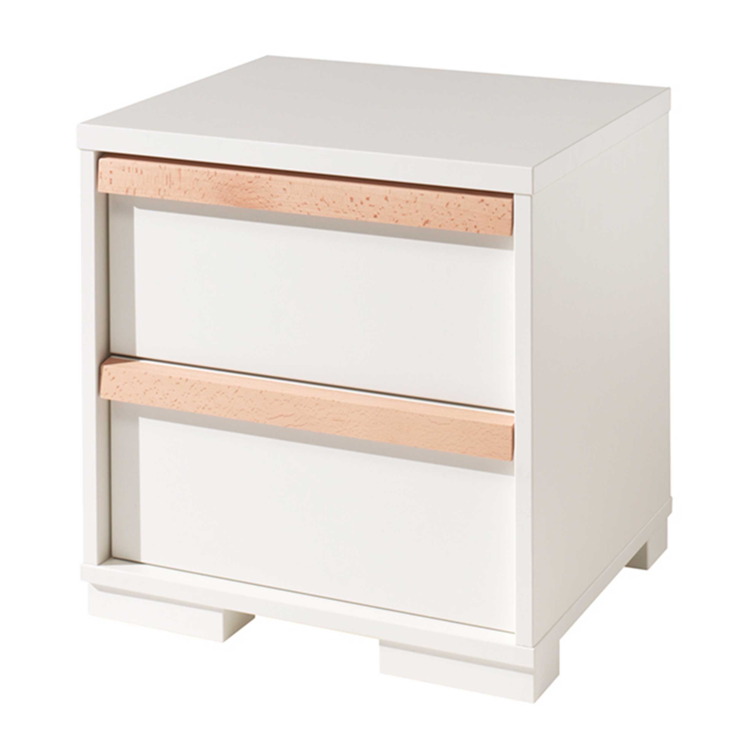 Table de chevet London 2 tiroirs - blanc