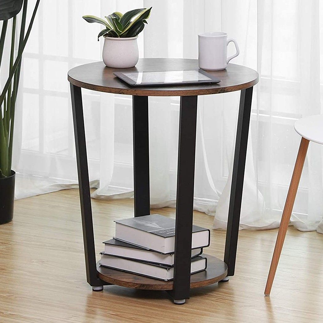 Table d'appoint Firas Ø50 - brun/noir