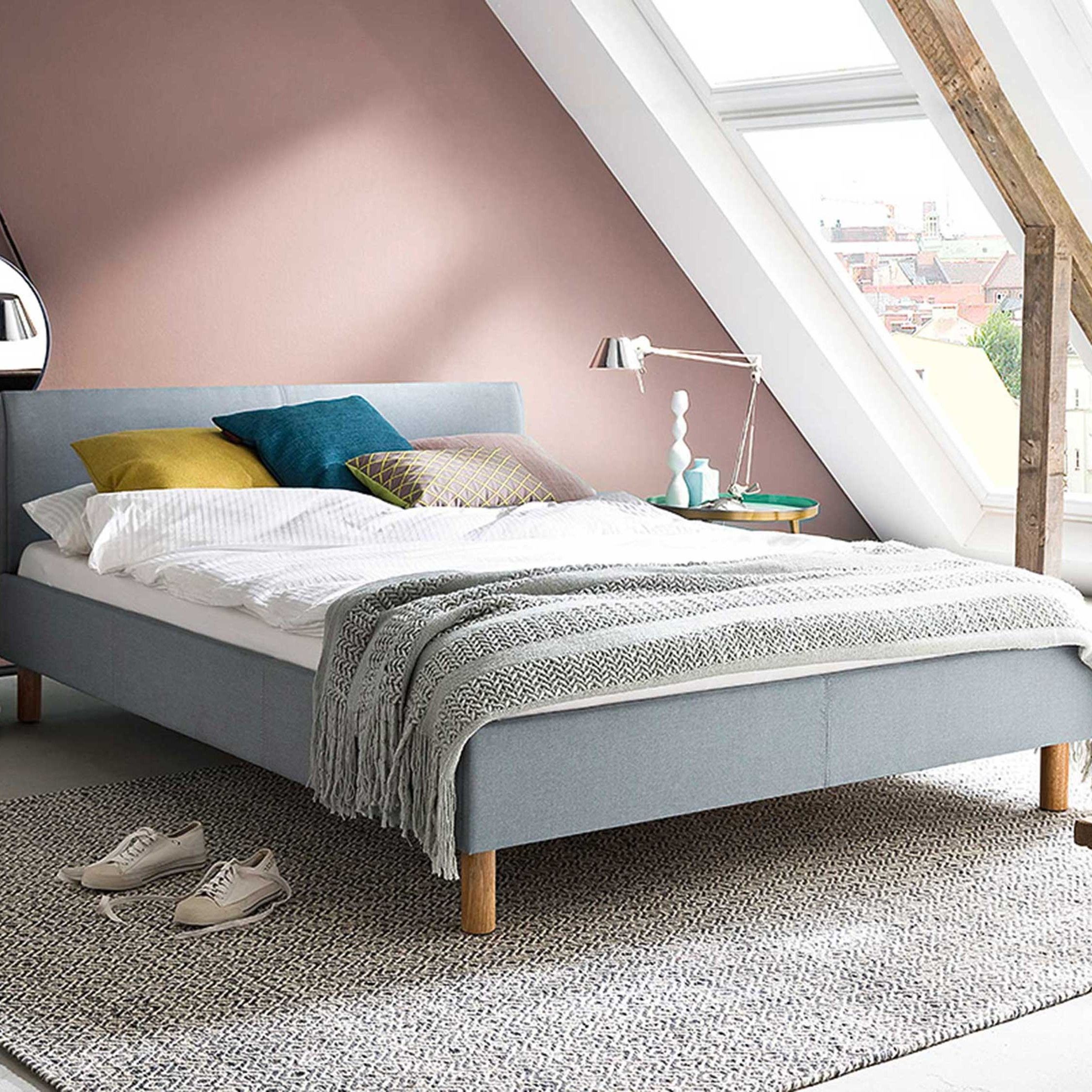 Lit en tissu Amber 120x200 - bleu glacier