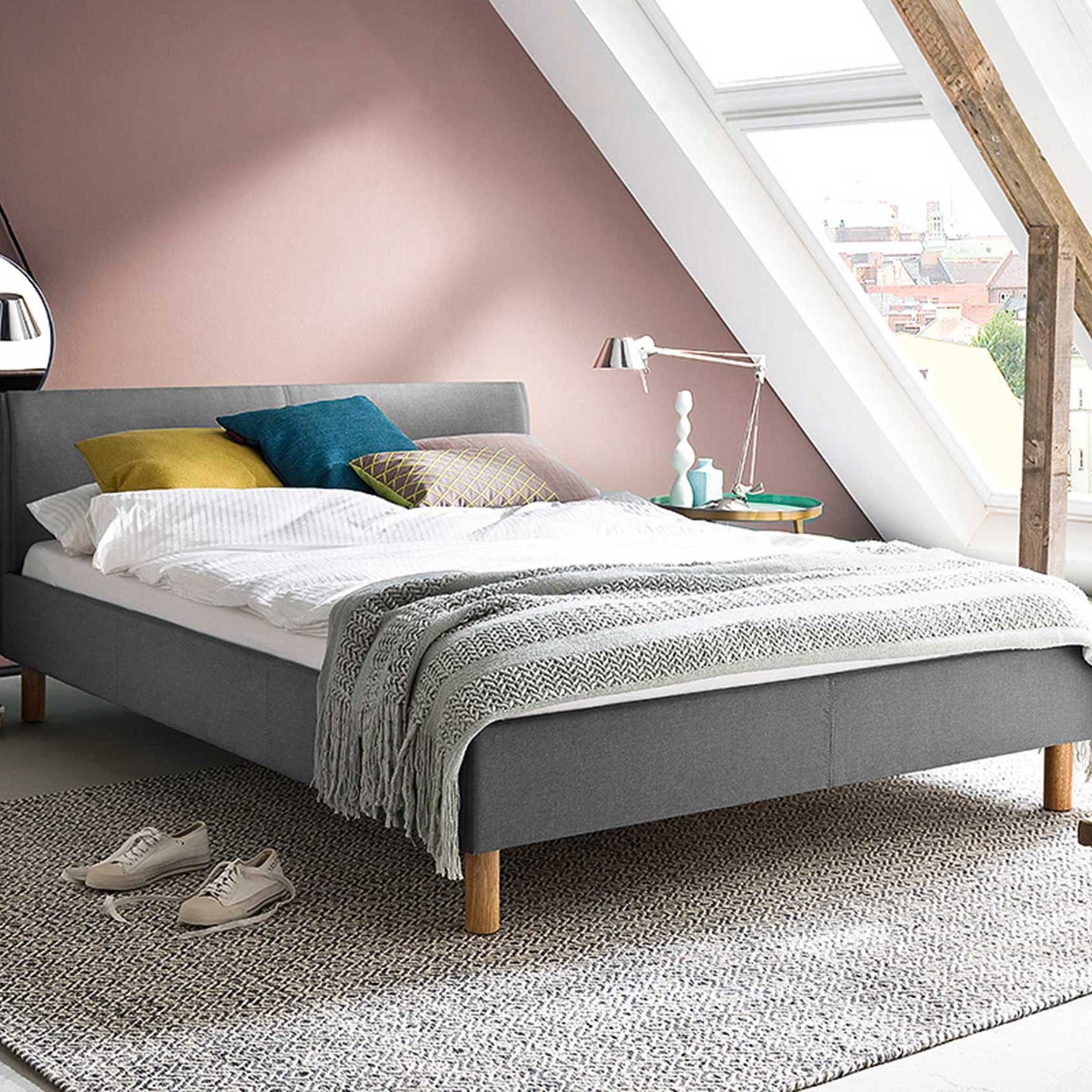 Lit en tissu Amber 120x200 - gris clair