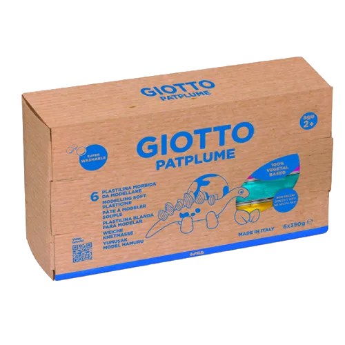 Lot patplume giotto matiere vegetale souple ne seche pas pain predecoupe 350g 6 unites coloris assortis