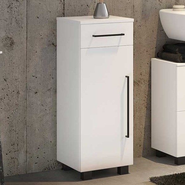 Armoire salle de bains Dusan 30cm à 1 porte & 1 tiroir - blanc