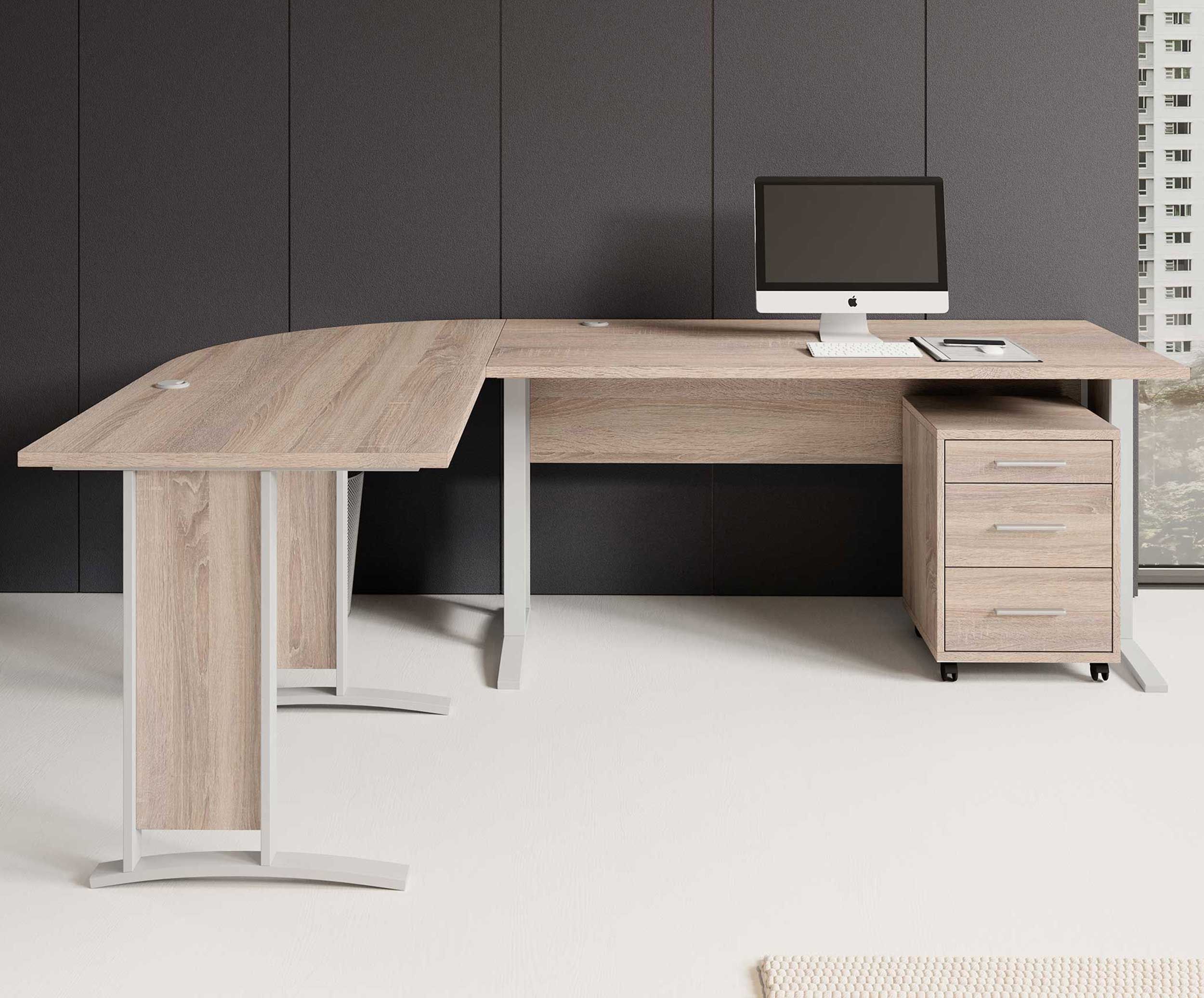 Bureau d'angle Olaph 220x170 - chêne