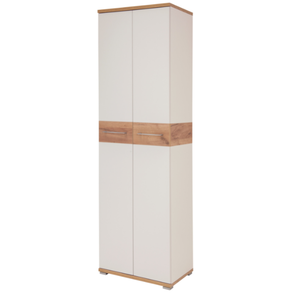 Armoire vestiaire Stoffel 59cm avec 2 portes - blanc/chêne