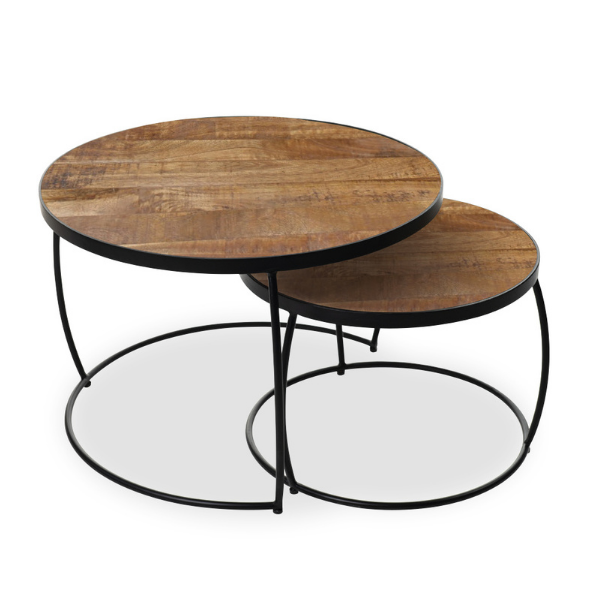 Lot de 2 tables basses Lars - mangolia