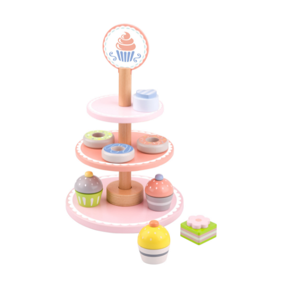 Présentoir de desserts en bois