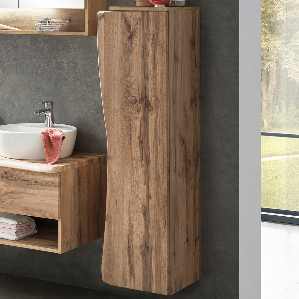 Armoire colonne Karan 37cm 1 porte - chêne