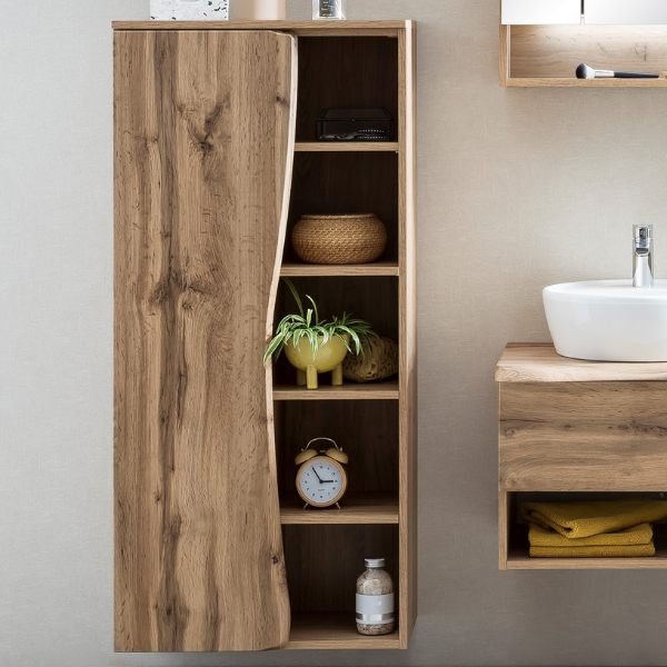 Armoire colonne Karan 60cm 1 porte - chêne