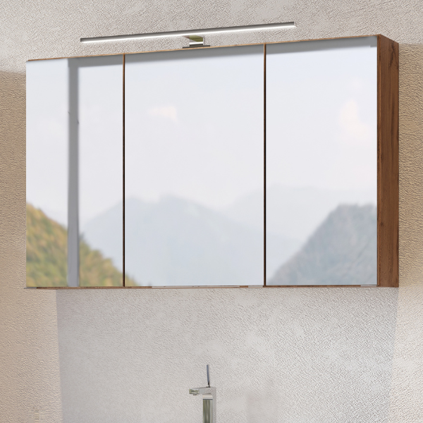 Armoire de toilette Pisca 100cm 3 portes - chêne