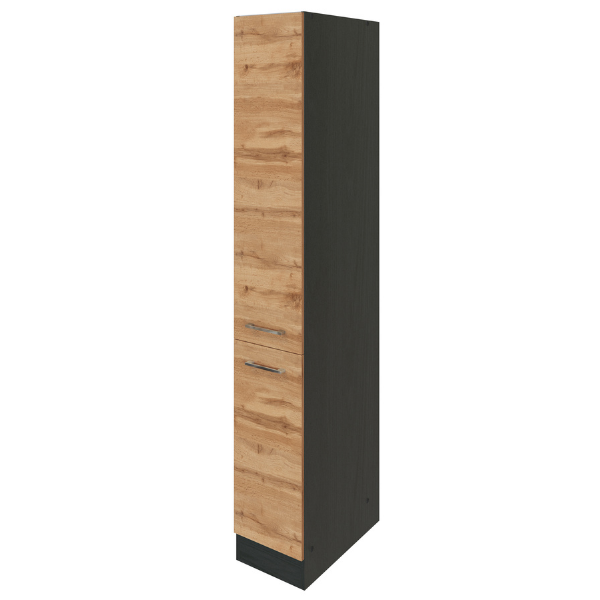 Armoire apothicaire Sorrella 30cm 2 tiroirs - chêne/graphite