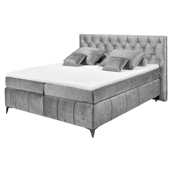 Lit boxspring Pemberley 160x200cm - gris