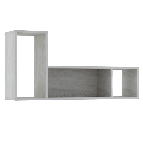 Support mural Bo0 98x24 cm avec 3 compartiments - pin