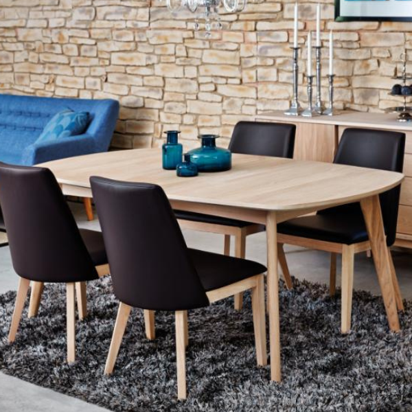 Table de salle à manger Marte 180x102 cm - chêne blanc