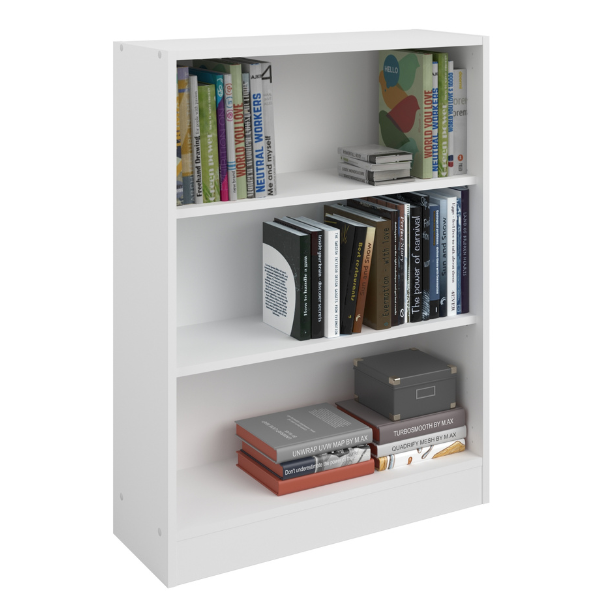 Bibliothèque Hobby 104 cm-2 étagères-blanc