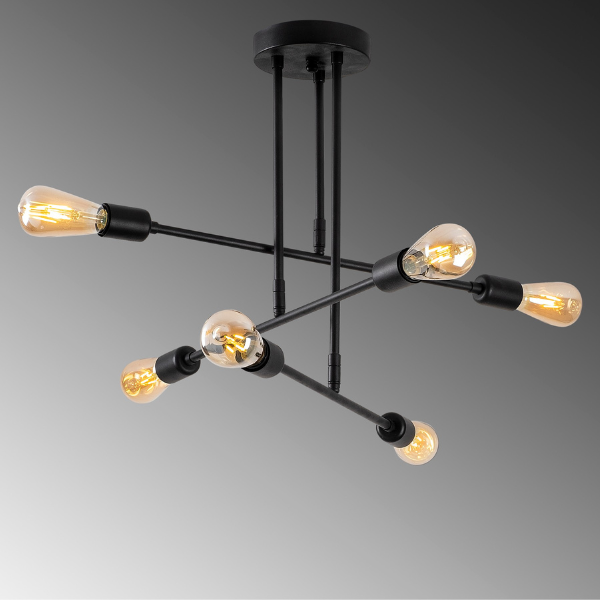 Lustre Sheen | 75x75cm | CORPS EN FER| Noir