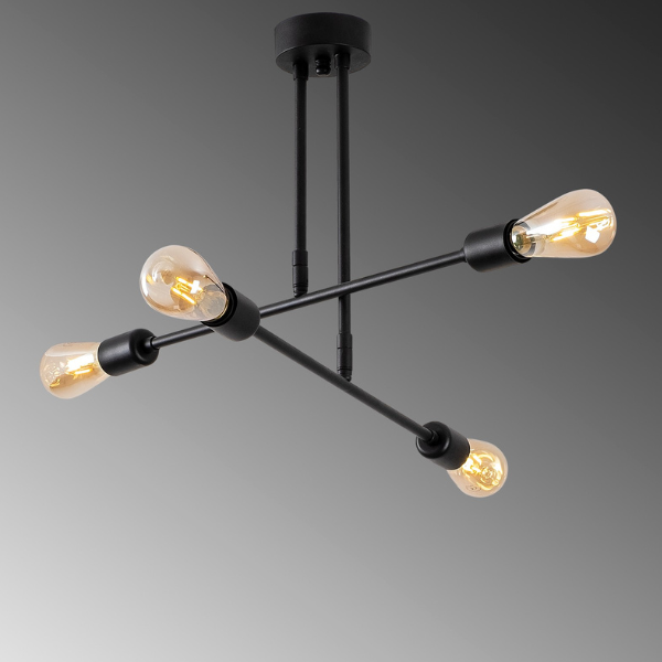 Sheen Chandelier | Corps en fer | 70x70 cm | Noir