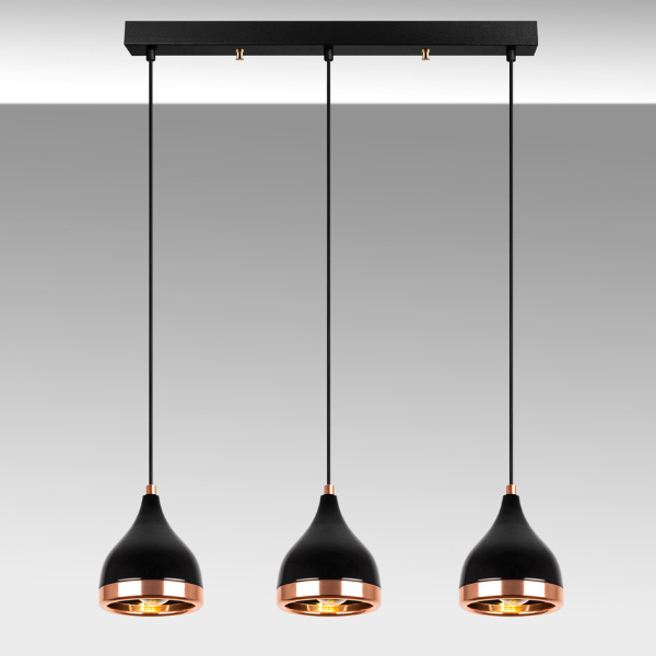 Opviq Chandelier | Corps en métal | Capuchon en métal | Base en métal | Taille : 65x14x31-111cm | Dia du capuchon : 14cm | Hauteur du capuchon : 17cm | Plaque de base