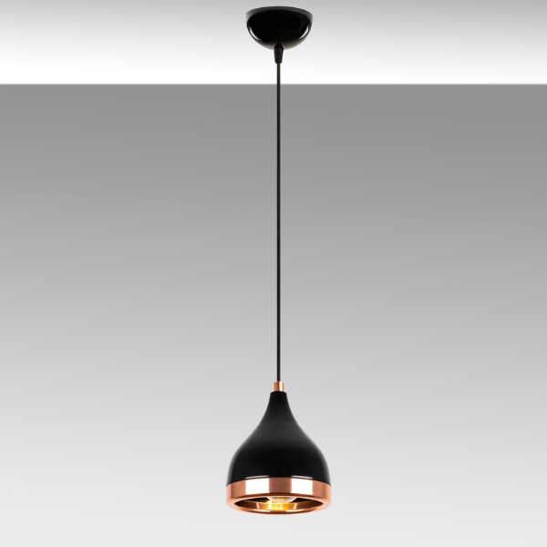 Opviq Lustre | Corps en métal | Hauteur réglable | Noir Cuivre