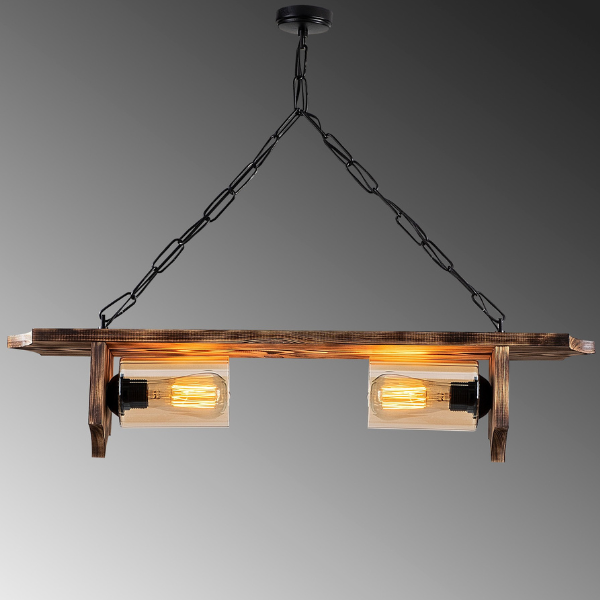 Lustre en bois Lustro | 80x11cm | 64cm Hauteur