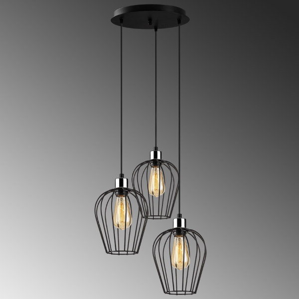 Opviq Lustre | 41 cm Diametre | 115 cm Hauteur | Ajustable | Corps en metal | Noir