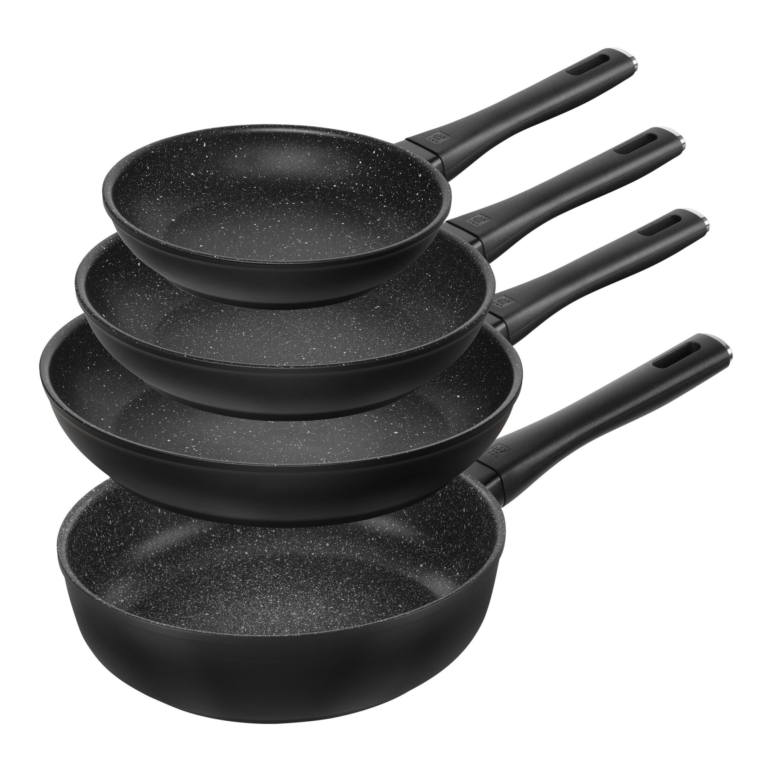 Set de poêles, 4-pcs. /20/24/28 cm, noir mat, Aluminium
